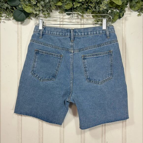 NEW PrettyLittleThing Longline Fitted Denim Shorts Casual Preppy Summer size‎ 4 - Picture 5 of 7